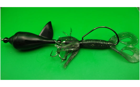 TX10 - Inline Top Water Lure - Black - Open Water