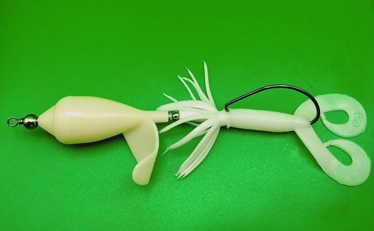 TX10-Inline Top Water Lure - Bone - Weedless
