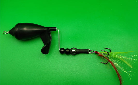 TX10-Offset Topwater Lure Black - Open Water
