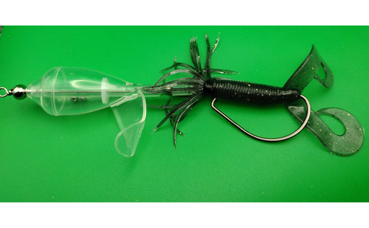 TX10-Inline Top Water Lure - Clear - Weedless