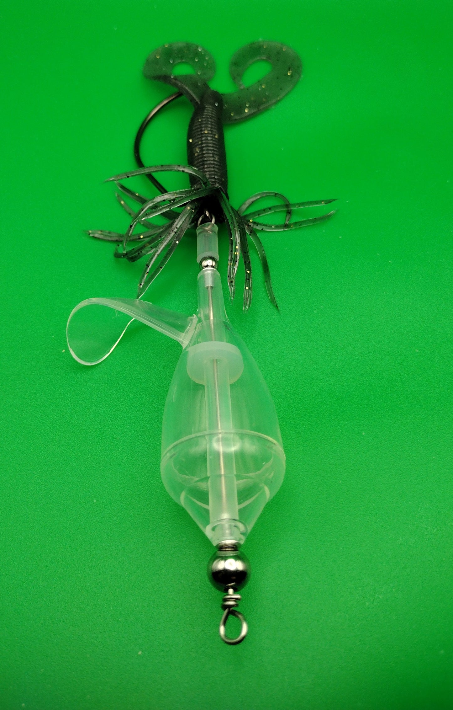 TX10-Inline Top Water Lure - Clear - Weedless
