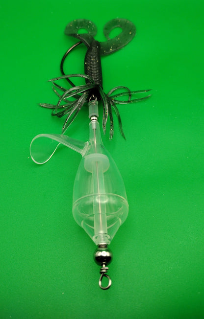 TX10-Inline Top Water Lure - Clear - Weedless