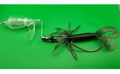 TX10-Offset Topwater Lure Clear - Weedless
