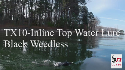 Weedless-Inline Top Water Lure - Black