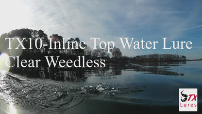 Weedless-Inline Top Water Lure - Clear