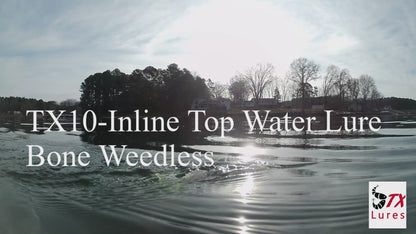 Weedless Inline Top Water Lure - Bone