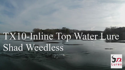 Weedless-Inline Top Water Lure - Shad